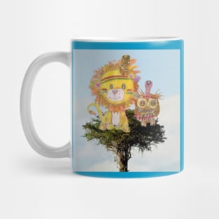 Little Lion and Owl Playing Indians Mug